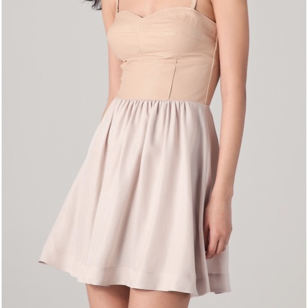 Rebecca Taylor Bustier Leather Strapless Dress